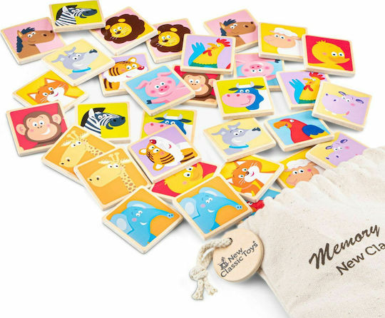 Joc de Societate Ξύλινο Παιχνίδι Μνήμης pentru 1 Jucător 3+ Ani 10830 (EN) New Classic Toys