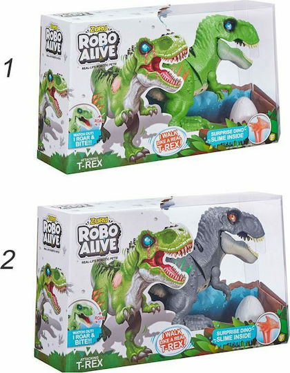 Zuru Robo Alive Dinosaurier Elektronisches Robotik-Spielzeug für 3+ Jahre T-Rex mit Ei Slime Verschiedene Designs 1St