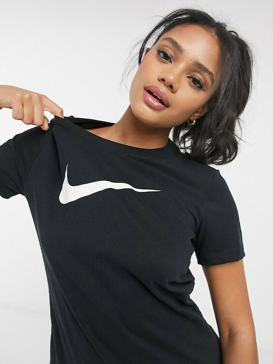 Swoosh Damen T-Shirt Dri-Fit Schwarz