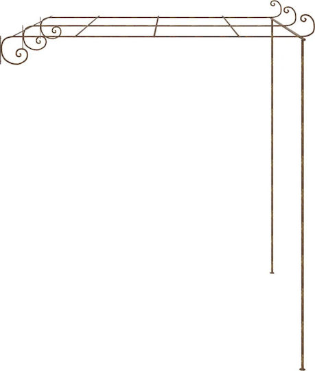 Pergolă De Grădină Din Metal 300x300x250cm Maro 313997 Pergolă De Grădină Din Metal 300x300x250cm Maro 313997