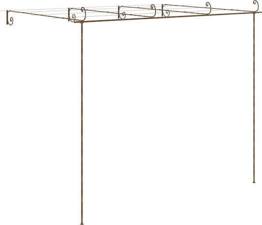 Gartenlaube aus Metall mit Decke in Brauner Farbe 400x300x250cm