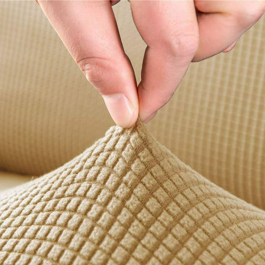 Ehome Elastic Cover Three Seater Sofa Beige 170x260cm