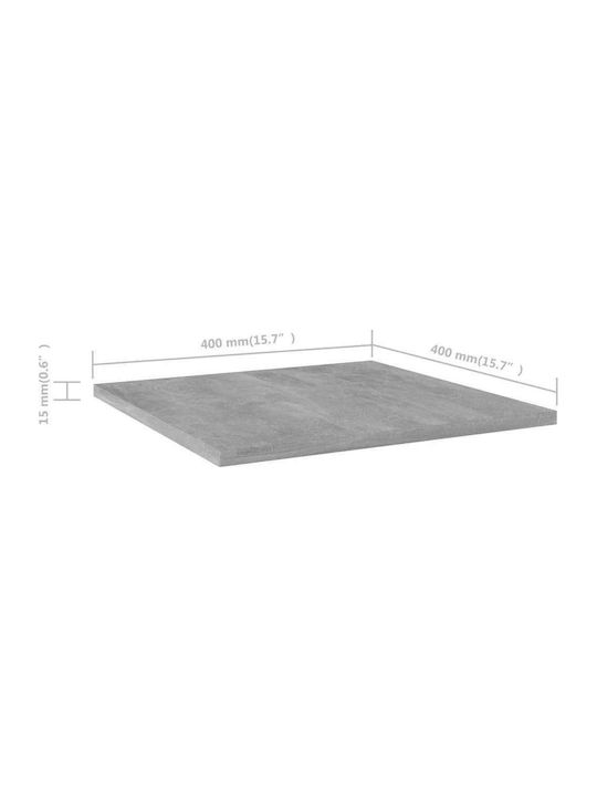 vidaXL Pătrat Raft de bibliotecă Placă din Lemn Agregat în culoarea Gri 40x40x1.5cm 805178 4buc