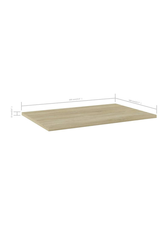 vidaXL Rectangular Bookcase Shelf made of Particleboard 60x40x1.5cm 805256 4pcs