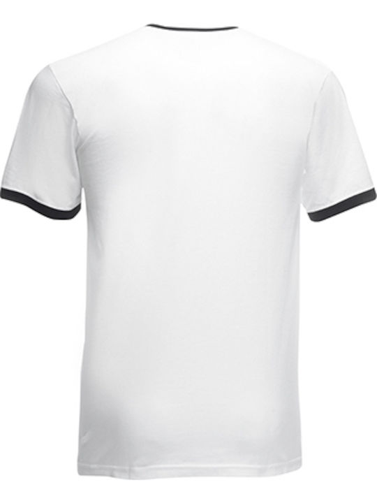 Fruit of the Loom Valueweight Ringer T Men's Short Sleeve Promotional T-Shirt White/Black