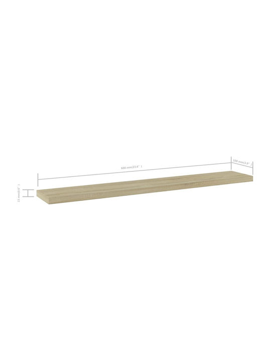 vidaXL Rectangular Bookcase Shelf made of Particleboard 60x10x1.5cm 805208 4pcs