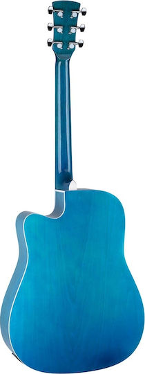 Soundsation Akustisch Gitarre Yellowstone DNCE-BLS Blue Ausschnitt Rot