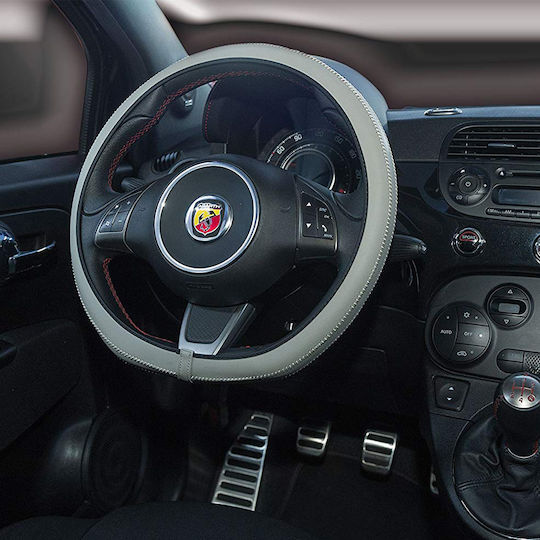 Car+ Car Steering Wheel Cover Artisan with Diameter 37-39cm made of Leatherette Gray