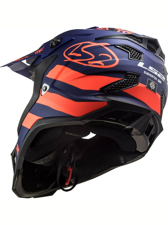 LS2 MX700 Subverter Evo Cargo Matt Blue/Fluo Orange Motorcycle Helmet Motocross DOT / ECE 22.05 1300gr