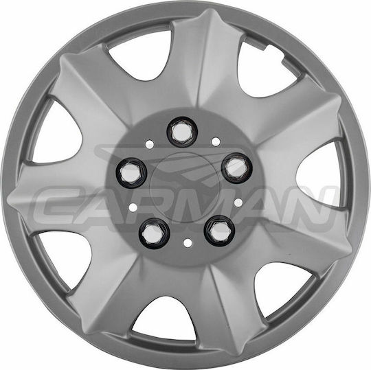 Carman Set Capace De Roți Auto 4 Bucăți 15" Argintii