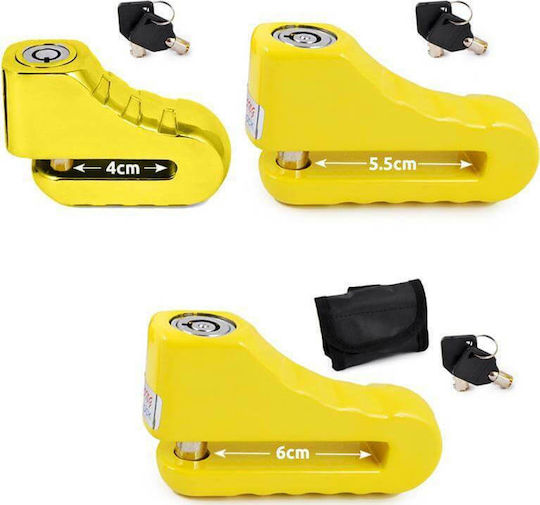 Autoline Motorcycle Disc Brake Lock with 9.5mm Pin in Yellow