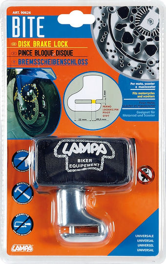Lampa Bite Κλειδαριά Δισκόφρενου Μοτοσυκλέτας με Διάμετρο Πείρου 5.5mm Ασημί Χρώμα