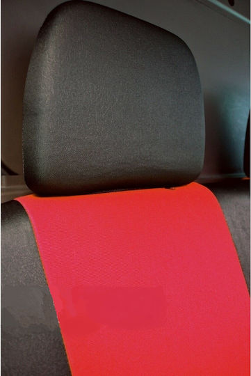 Front Car Seat Covers 3 Pieces Polyester Mercedes-Benz Sprinter Red / Black