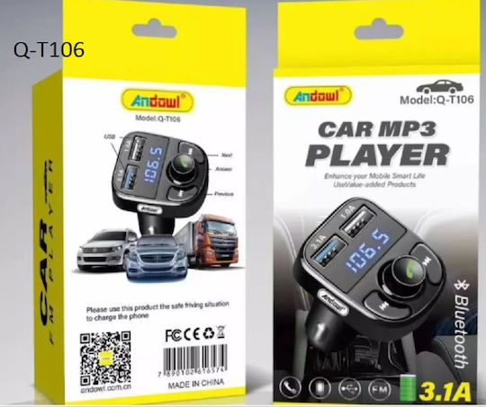 Andowl FM Car Transmitter with Bluetooth / USB 31003TBL00BK