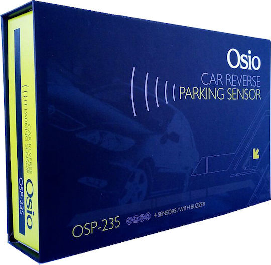Osio Σύστημα Παρκαρίσματος Αυτοκινήτου OSP-235 με Buzzer και 4 Αισθητήρες 18mm σε Μαύρο Χρώμα
