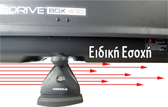 Nordrive Cutie Portbagaj De Plafon Auto Box 530D Cu Deschidere Dublă 530lt Argint Lucios