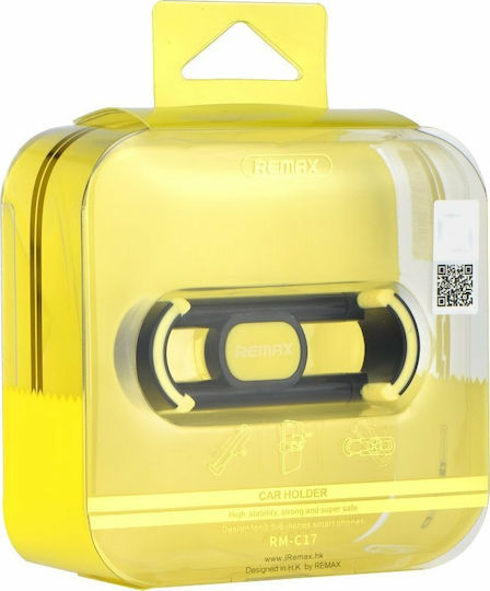 Remax Βάση Κινητού Αυτοκινήτου Airframe Portable Car Mount (RM-C17) Black/Yellow με Ρυθμιζόμενα Άγκιστρα