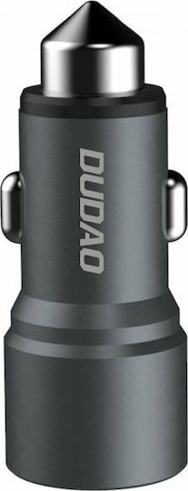 Dudao R5 Автомобилно Зарядно Устройство 2.4A с Портове: 2xUSB-A Сив Цвят