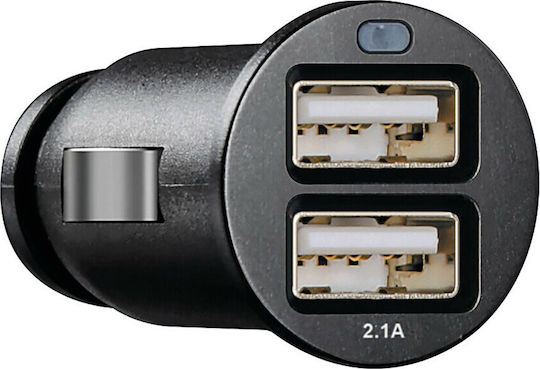 Lampa Φορτιστής Αυτοκινήτου 2.1A Γρήγορης Φόρτισης με Θύρες: 2xUSB Μαύρο Χρώμα