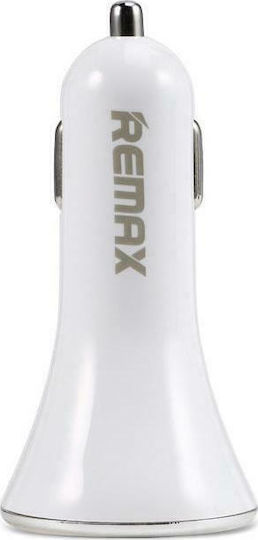 Remax Φορτιστής Αυτοκινήτου Car Charger Triple Port 30W 6.3A με Θύρες: 3xUSB Λευκός