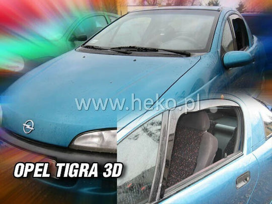 Heko Set of Windbreakers Front Car Dark Fime for Opel Tigra 2pcs