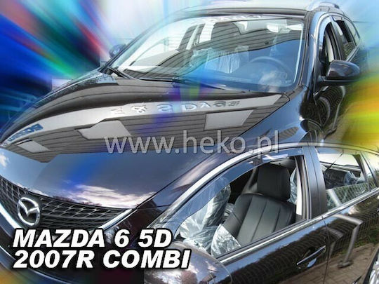 Heko Σετ Ανεμοθραύστες Αυτοκινήτου Μπροστινοί και Πίσω Σκούρο Φιμέ για Mazda 6 4τμχ