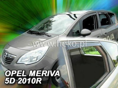 Heko Set of Windbreakers Front and Rear Car Dark Fime for Opel Meriva 5D 2003 4pcs