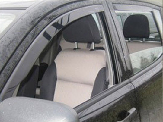 Heko Set of Windbreakers Front and Rear Car Dark Fime for Mitsubishi L200 Double Cab 4D 2006 4pcs