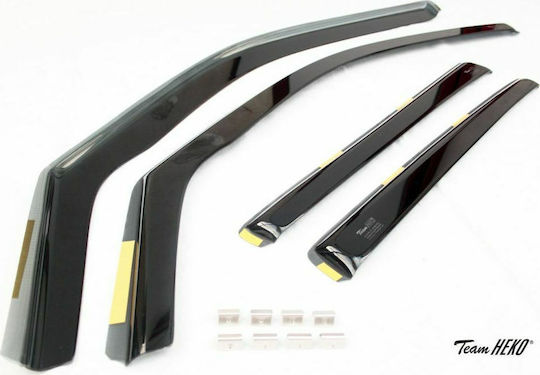 Heko Set of Windbreakers Front and Rear Car Dark Fime for Opel Astra J 4/5D 2009 4pcs