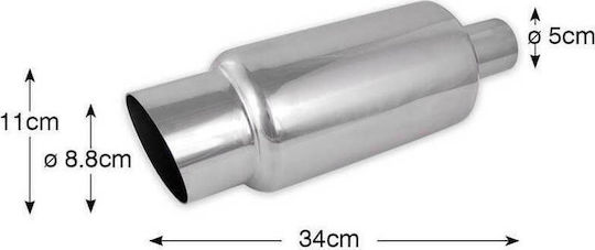 Autoline Capătul de evacuare pentru Universal Singur Inox 11x34cm