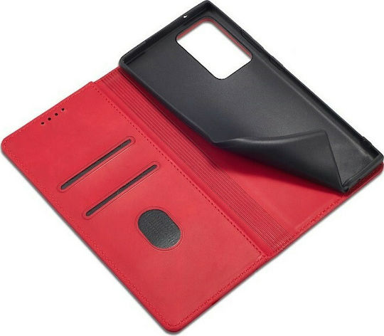 Bodycell PU Leather Buchen Sie Synthetisches Leder Rot (Galaxy Note 20 Ultra)