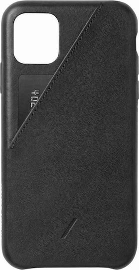 Native Union Clic Card Back Cover Leather Black (iPhone 11 Pro Max)