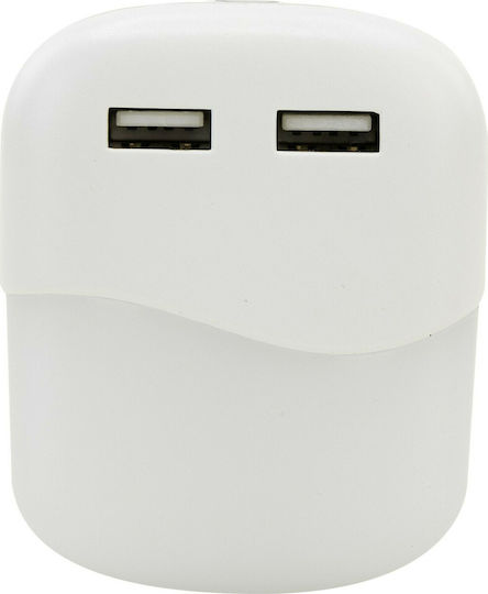 Ansmann Încărcător Fără Cablu cu 2 Porturi USB-A Albς (NL15AC+)