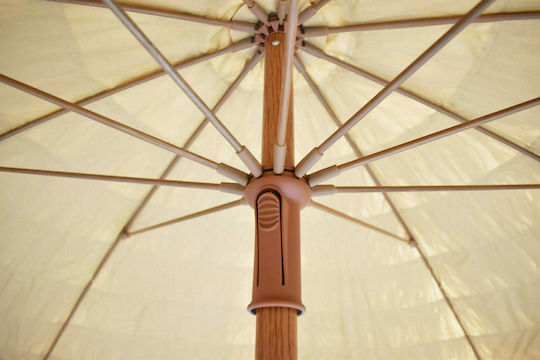 Professionell Garten & Terrassen Sonnenschirm Bodenständer Rund Geflecht Metall Braun mit Kurbel Ø2m