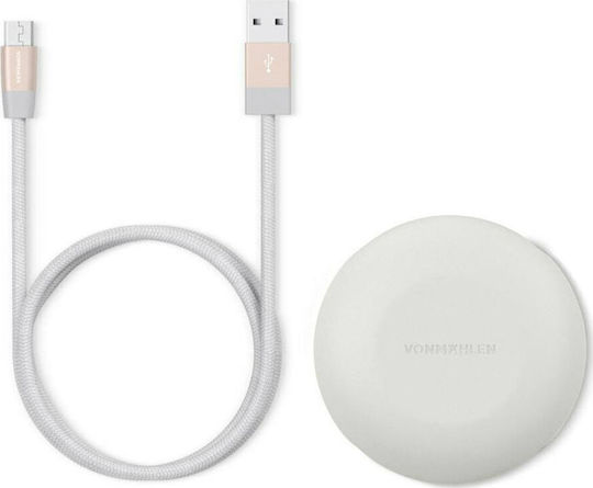 Vonmählen The Luxury Cable 1m Braided / Retractable USB 2.0 to micro USB Cable White (E070P0006)