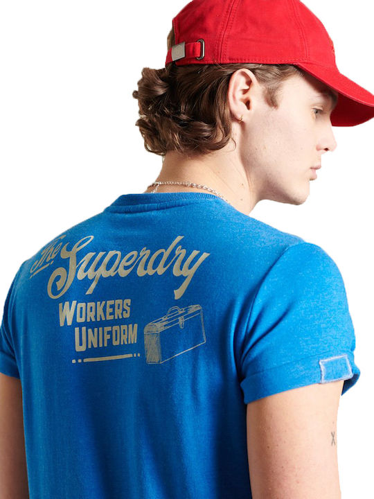 Superdry Graphic Workwear Тениска Син