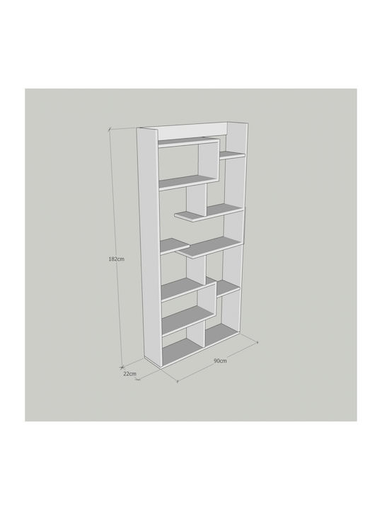 Bookcase A-g Kuttap White 90x22x182cm