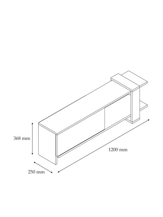 TV Stand Henriette Walnut - White M120xD25xH36.8cm