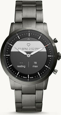 Fossil HR Collider Hybrid Oțel inoxidabil 42mm Ceas inteligent cu pulsometru (Gri)