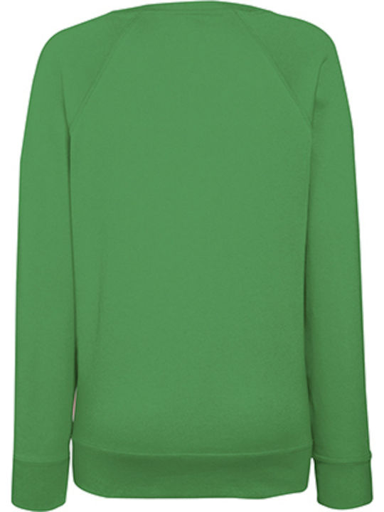 Fruit of the Loom Lightweight Raglan Femei Bluza Promotională Mânecă Lungă Verde Kelly