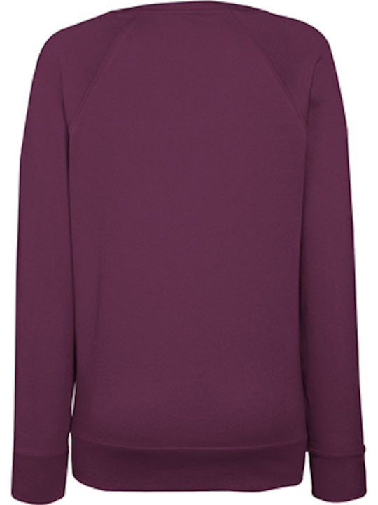 Fruit of the Loom Lightweight Raglan Γυναικεία Διαφημιστική Μπλούζα Μακρυμάνικη Burgundy