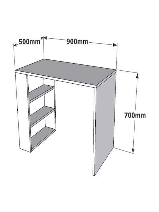Birou Cool Din Lemn Cu Birou Alb 90x50x70cm