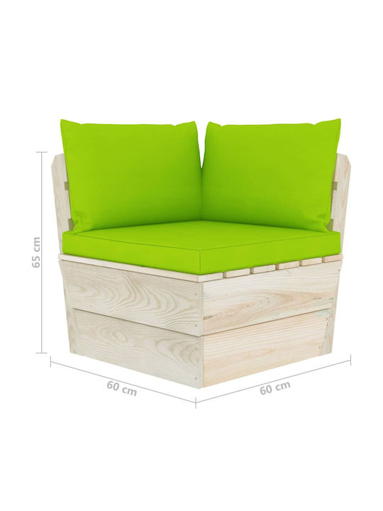 Ecksofa Außenbereich aus Paletten mit Kissen 60x60x65cm