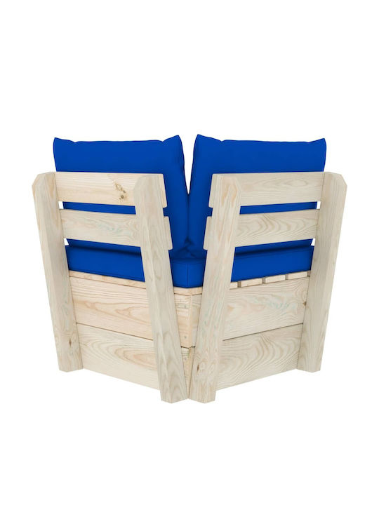 Ecksofa Außenbereich aus Paletten mit Kissen 60x60x65cm