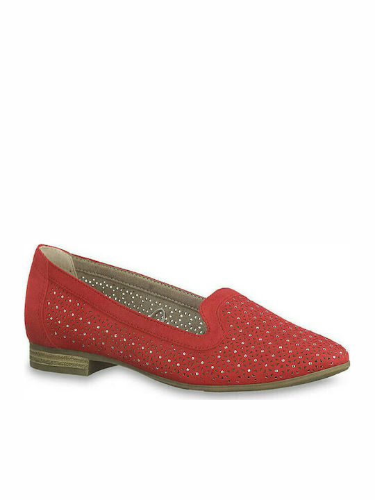 Jana Leather Women's Moccasins in Red Color