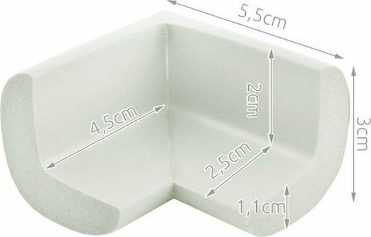 Iso Trade Protection Corner with Sticker made of Plastic in White Color 4pcs