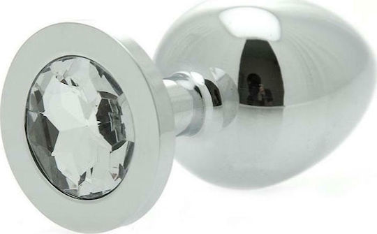 Rimba Bondage Play Plug Metal Dop Anal Argintie 9.7cm