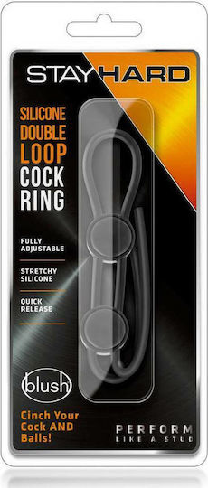 Blush Stay Hard Double Loop Cock Ring Пръстен Петел Black BL-32095
