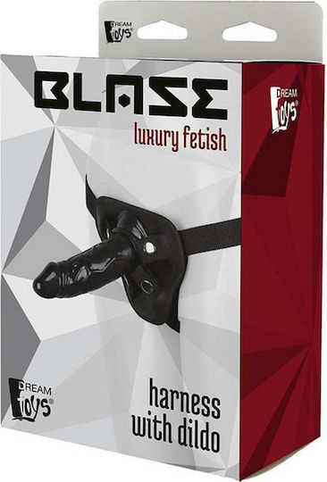 Dream Toys Blaze Harness With Dildo Harness με Dildo 13cm σε Μαύρο Χρώμα