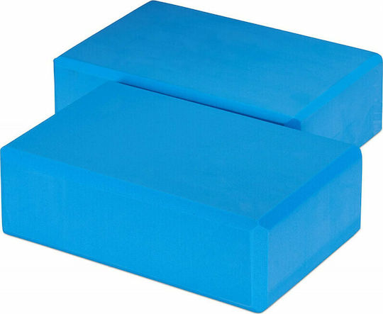 Relaxdays Yogablock Set aus 2 in Blau Farbe